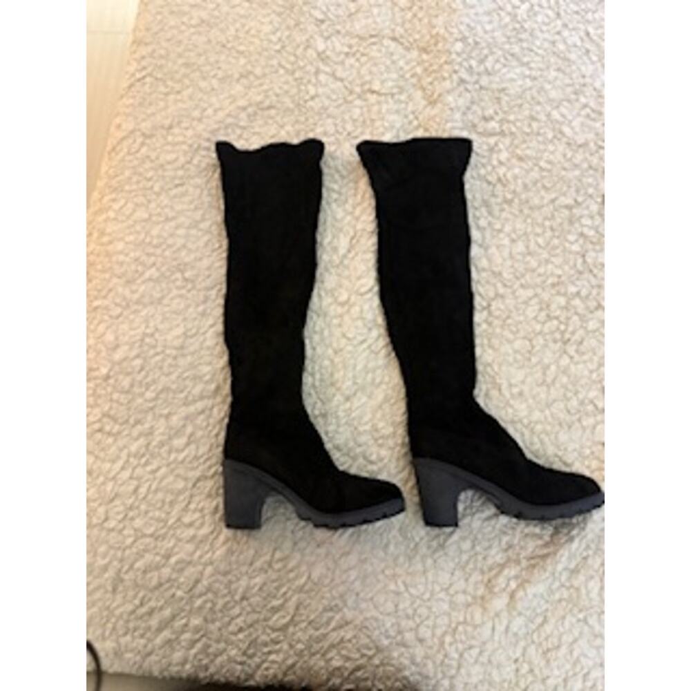 Over the knee fabric black boots